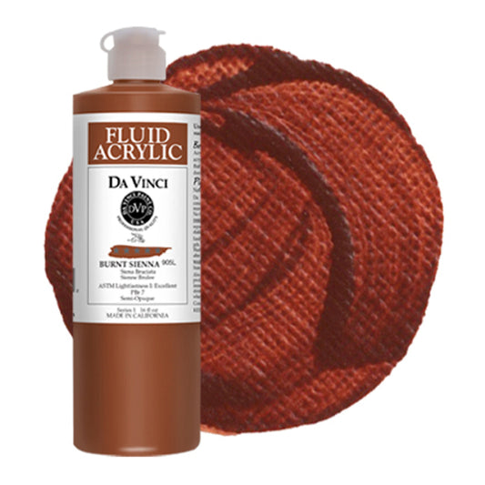 Da Vinci Fluid Acrylic, Burnt Sienna, 16 oz.