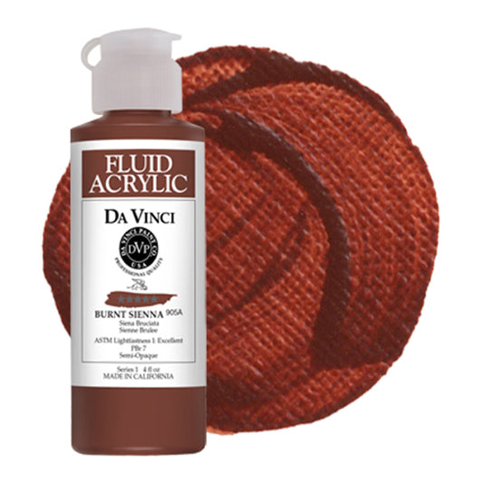 Da Vinci Fluid Acrylic, Burnt Sienna, 4 oz.