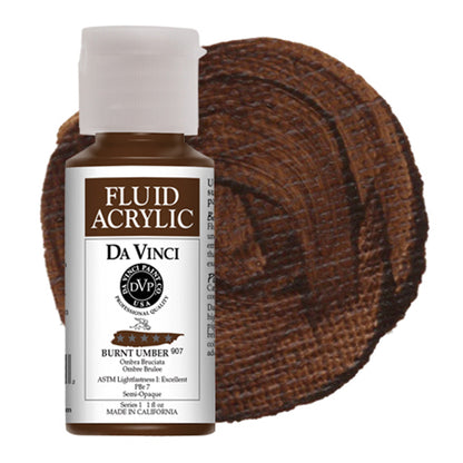 Da Vinci Fluid Acrylic, Burnt Umber, 1 oz.