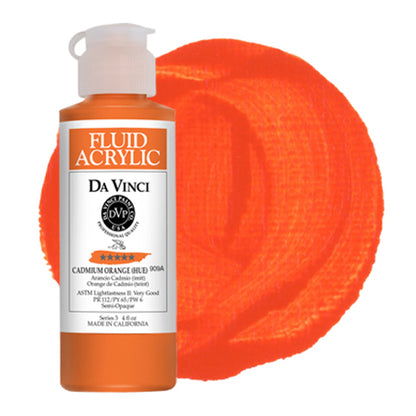 Da Vinci Fluid Acrylic, Cadmium Orange Hue, 4 oz.