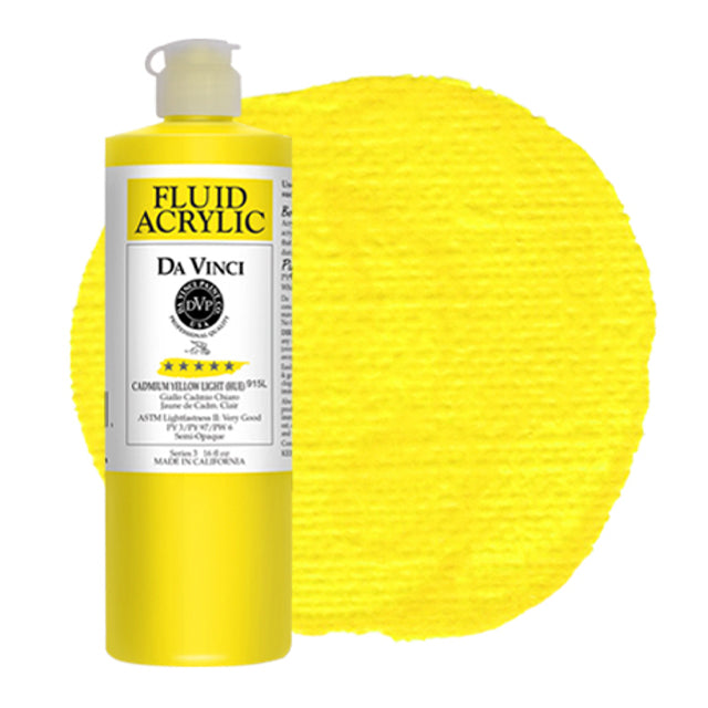 Da Vinci Fluid Acrylic, Cadmium Yellow Light Hue, 16 oz.