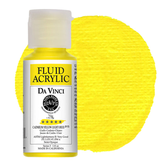 Da Vinci Fluid Acrylic, Cadmium Yellow Light Hue, 1 oz.