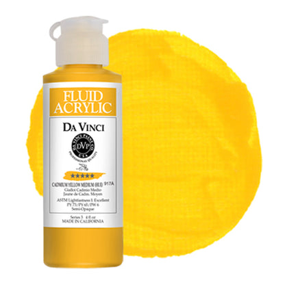 Da Vinci Fluid Acrylic, Cadmium Yellow Medium Hue, 4 oz.