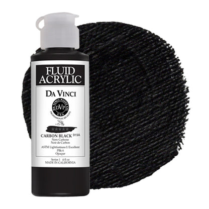 Da Vinci Fluid Acrylic, Carbon Black, 4 oz.