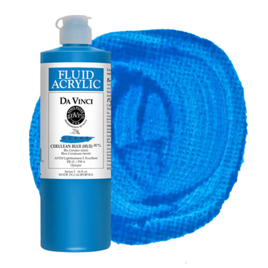 Da Vinci Fluid Acrylic, Cerulean Blue Hue, 16 oz.