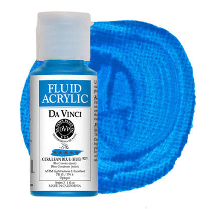 Da Vinci Fluid Acrylic, Cerulean Blue Hue, 1 oz.