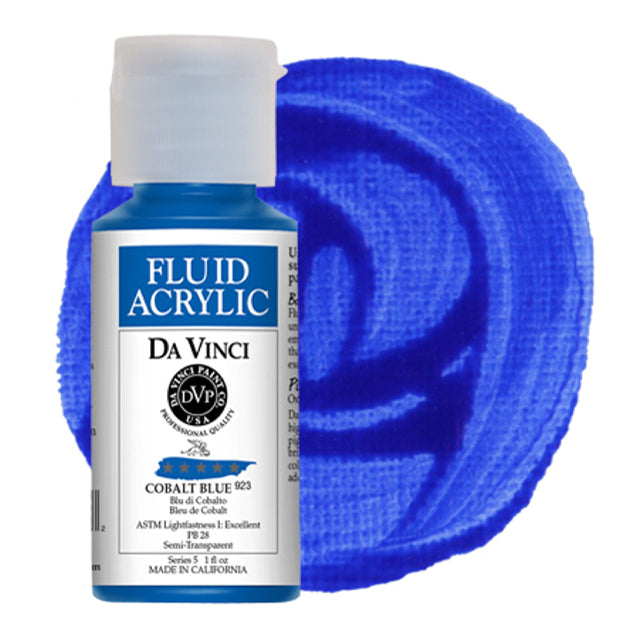 Da Vinci Fluid Acrylic, Cobalt Blue, 1 oz.