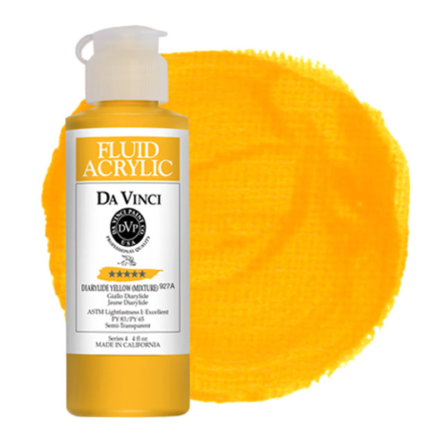 Da Vinci Fluid Acrylic, Diarylide Yellow (Mixture), 4 oz.