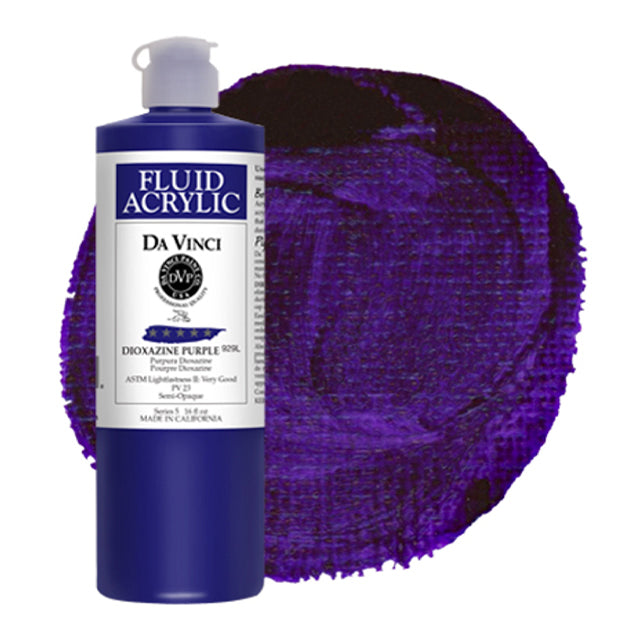 Da Vinci Fluid Acrylic, Dioxazine Purple, 16 oz.