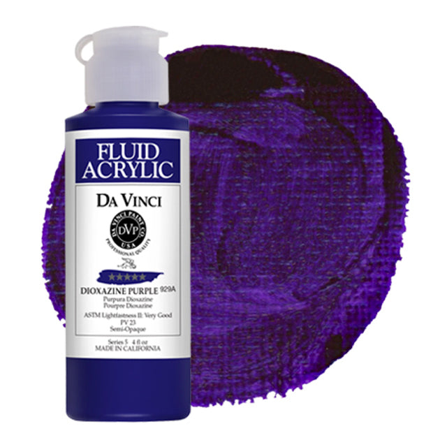 Da Vinci Fluid Acrylic, Dioxazine Purple, 4 oz.