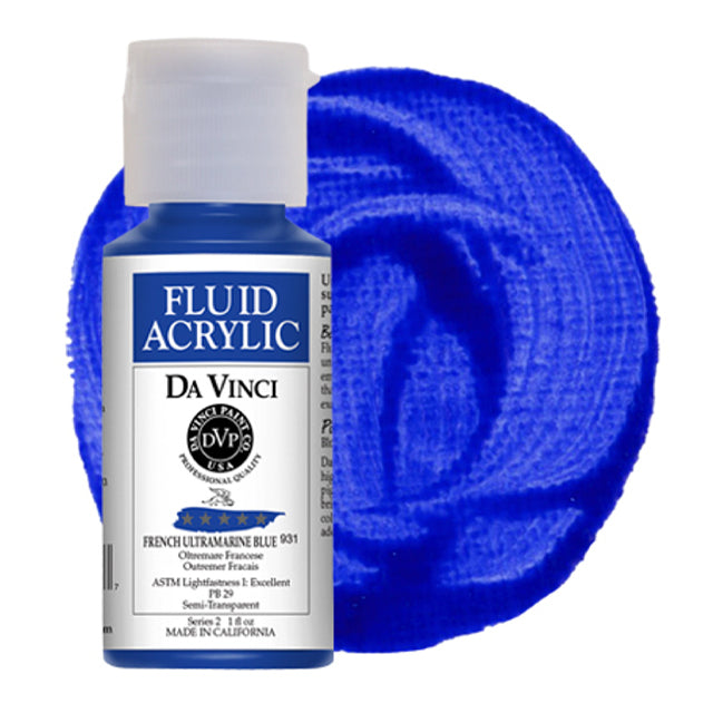 Da Vinci Fluid Acrylic, French Ultramarine Blue, 1 oz.