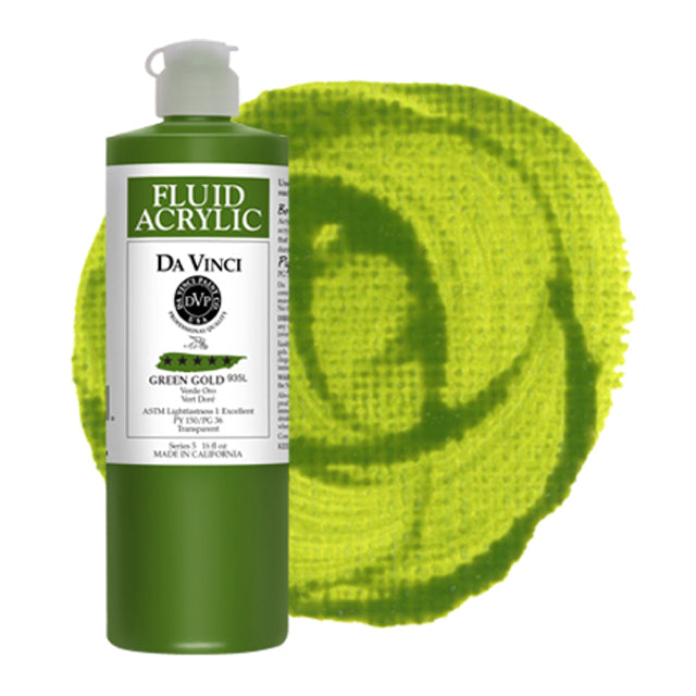 Da Vinci Fluid Acrylic, Green Gold, 16 oz.