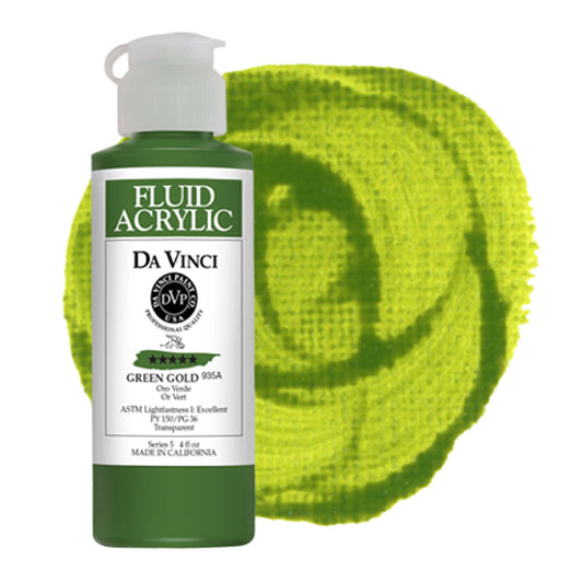 Da Vinci Fluid Acrylic, Green Gold, 4 oz.