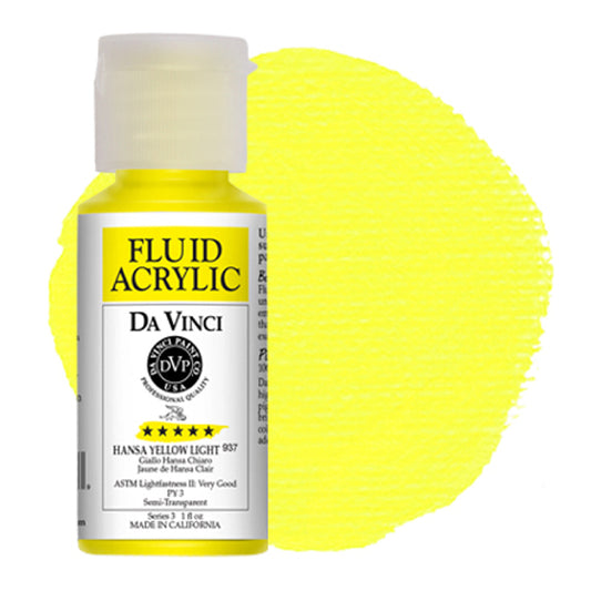 Da Vinci Fluid Acrylic, Hansa Yellow Light, 1 oz.