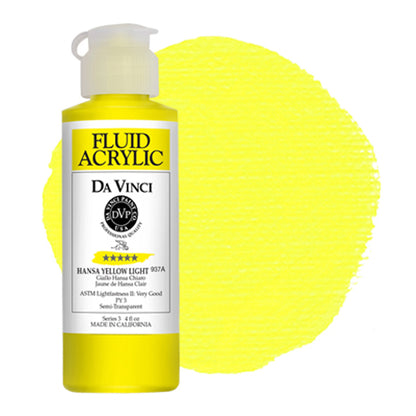 Da Vinci Fluid Acrylic, Hansa Yellow Light, 4 oz.