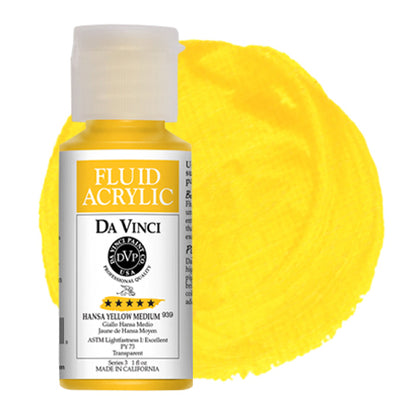 Da Vinci Fluid Acrylic, Hansa Yellow Medium 1 oz.