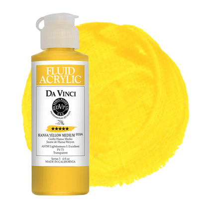 Da Vinci Fluid Acrylic, Hansa Yellow Medium, 4 oz.