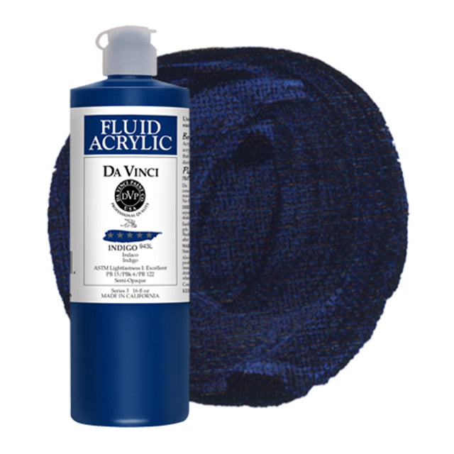 Da Vinci Fluid Acrylic, Indigo, 16 oz.