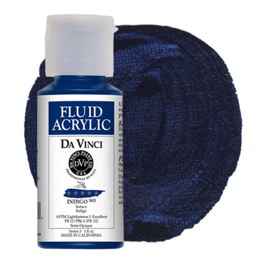 Da Vinci Fluid Acrylic, Indigo, 1 oz.