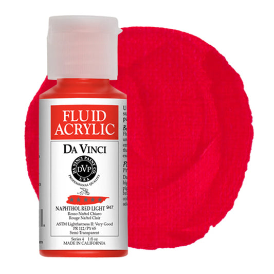 Da Vinci Fluid Acrylic, Naphthol Red Light,1 oz.