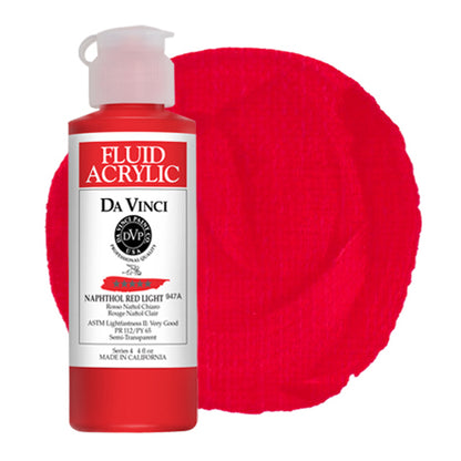 Da Vinci Fluid Acrylic, Naphthol Red Light, 4 oz.