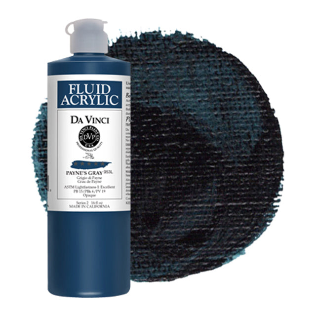 Da Vinci Fluid Acrylic, Payne's Gray, 16 oz.