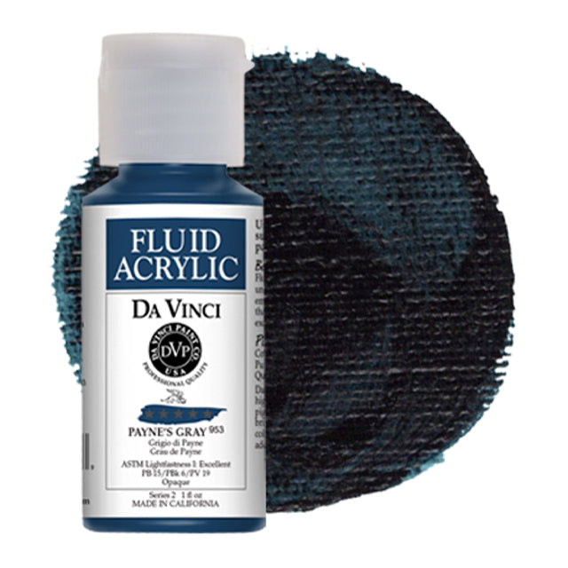 Da Vinci Fluid Acrylic, Payne's Gray, 1 oz.