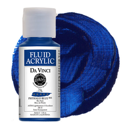 Da Vinci Fluid Acrylic, Phthalo Blue, 1 oz.