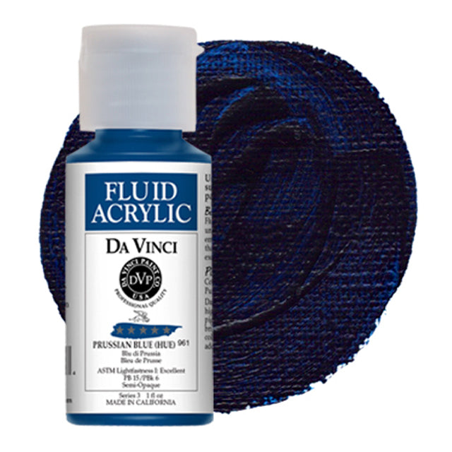 Da Vinci Fluid Acrylic, Prussian Blue Hue, 1 oz.