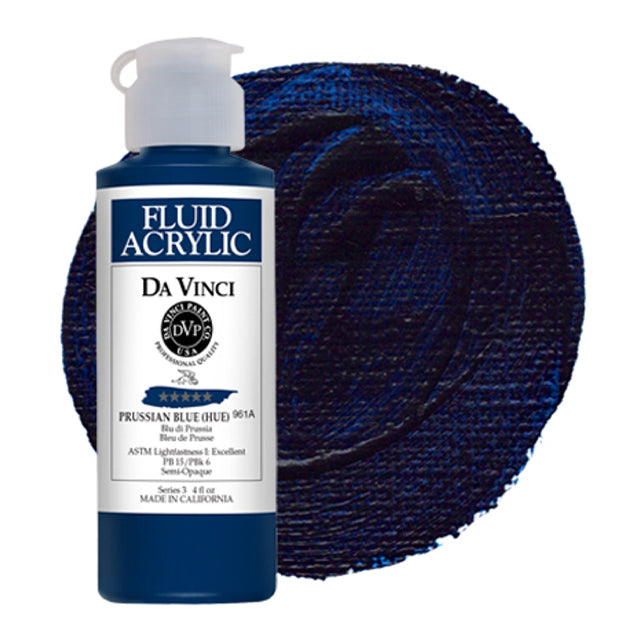 Da Vinci Fluid Acrylic, Prussian Blue Hue, 4 oz.