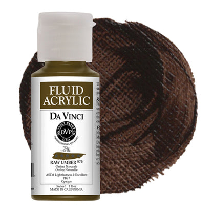 Da Vinci Fluid Acrylic, Raw Umber, 1 oz.