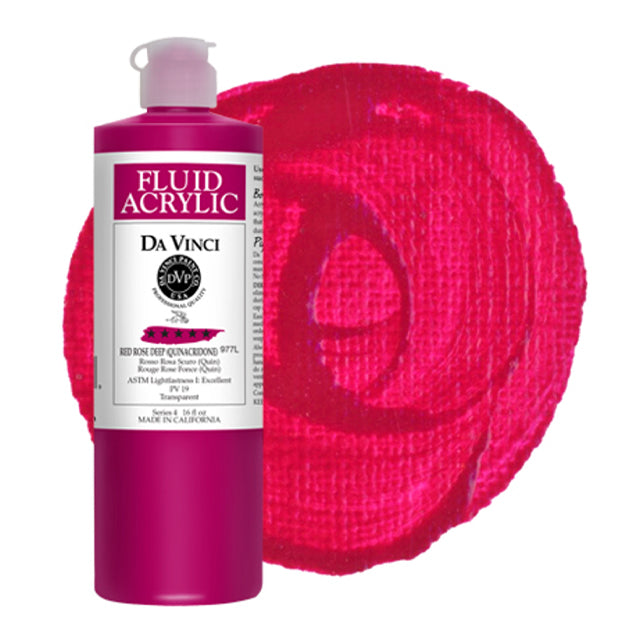 Da Vinci Fluid Acrylic, Red Rose Deep, 16 oz.