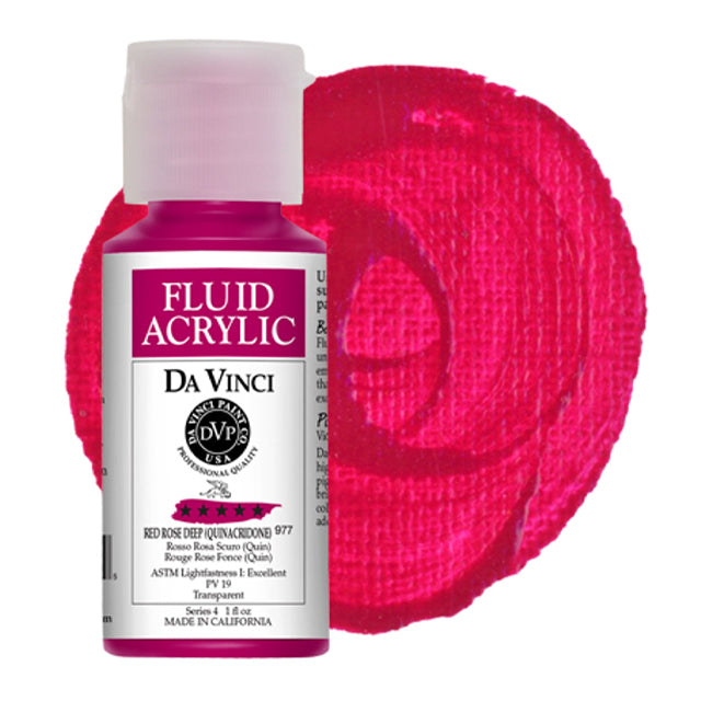 Da Vinci Fluid Acrylic, Red Rose Deep, 1 oz.