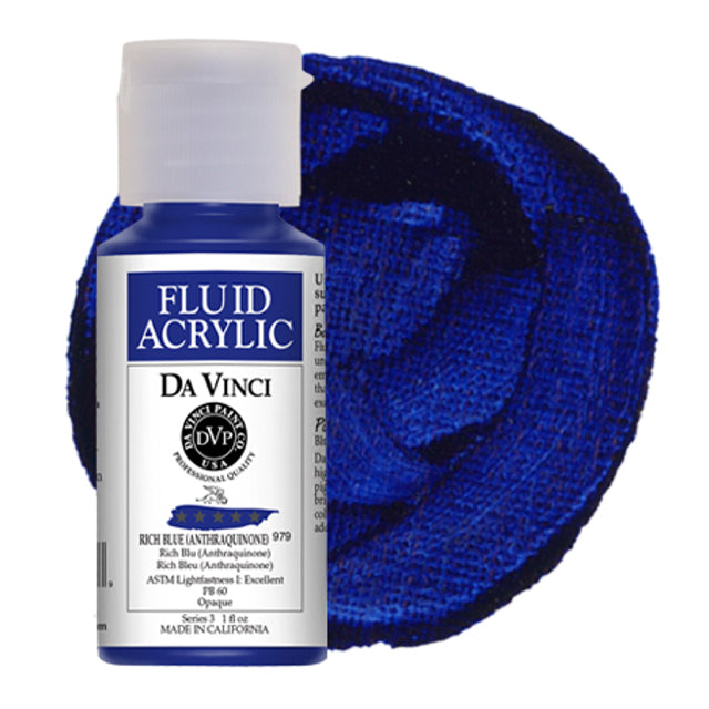 Da Vinci Fluid Acrylic, Rich Blue, 1 oz.