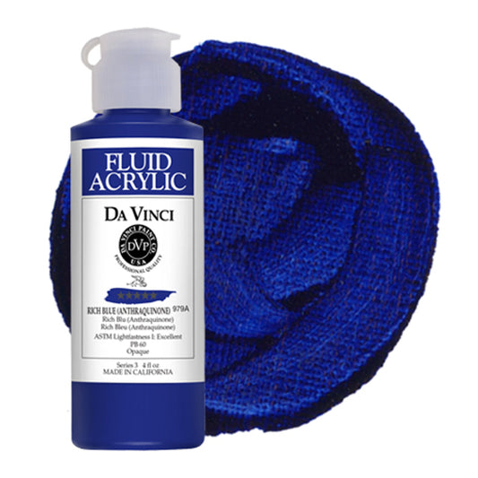 Da Vinci Fluid Acrylic, Rich Blue Anthraquinone, 4 oz.