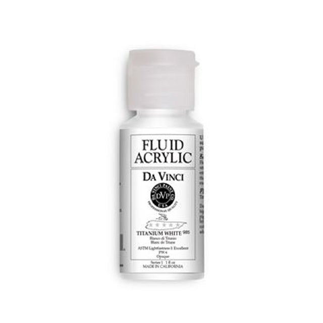 Da Vinci Fluid Acrylic, Titanium White, 1 oz.