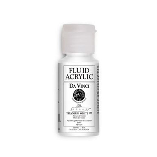 Da Vinci Fluid Acrylic, Titanium White, 1 oz.