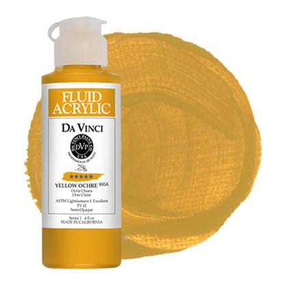 Da Vinci Fluid Acrylic, Yellow Ochre, 4 oz.