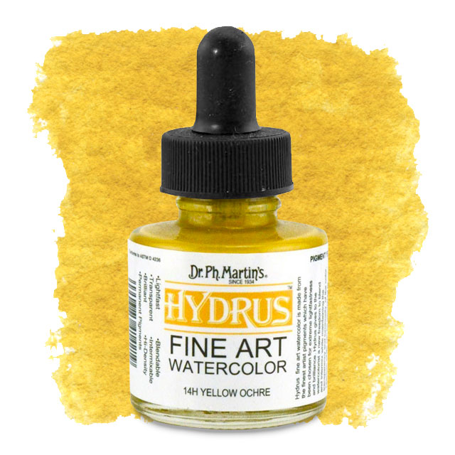 Hydrus Fine Art Watercolor, Yellow Ochre