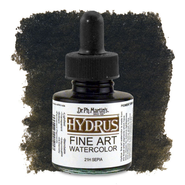 Hydrus Fine Art Watercolor, Sepia