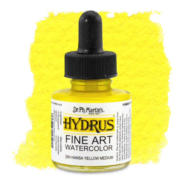 Hydrus Fine Art Watercolor, Hansa Yellow Medium