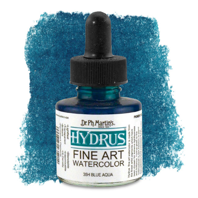 Hydrus Fine Art Watercolor, Blue Aqua