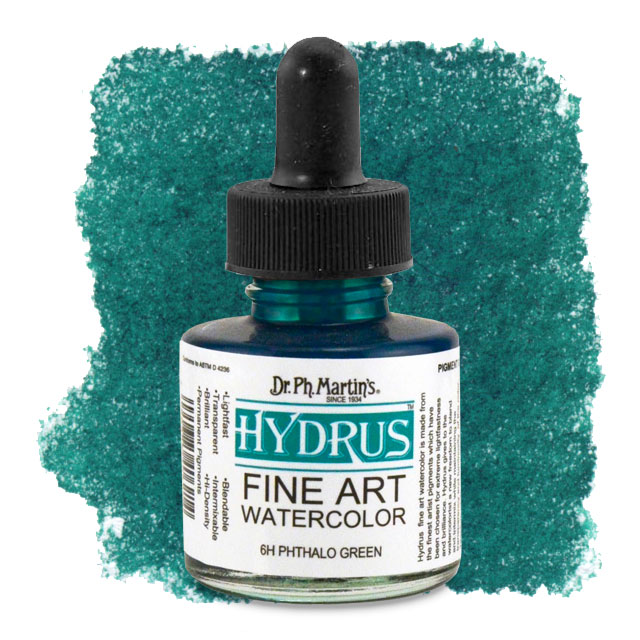 Hydrus Fine Art Watercolor, Phthalo Green