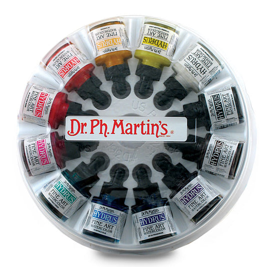 Dr. Ph. Martin's Hydrus Fine Art Watercolor Set 1 of 12 bottles, 1 oz.