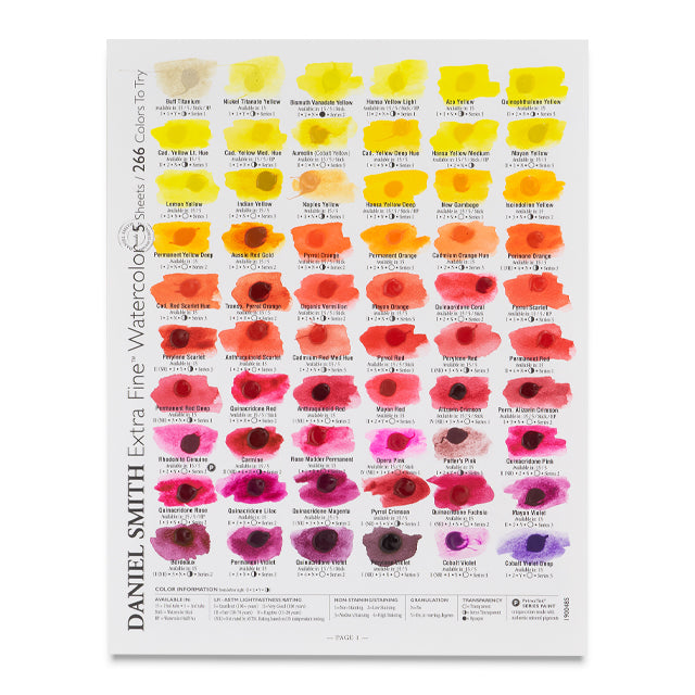 266 Color Watercolor and 22 Color Gouache Dot Card