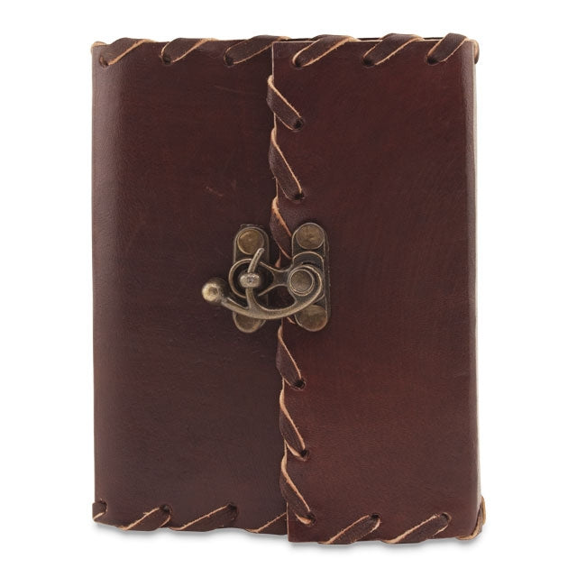 Handmade Leather Journal, Side Stitched with C-Lock, 4" x 5"