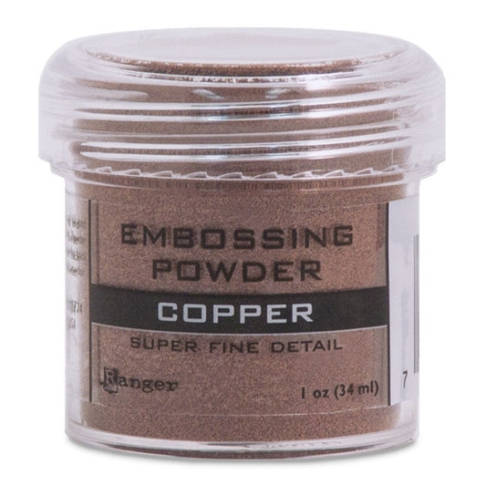 Embossing Powder, Copper, Super Fine Detail, .5 oz. by weight in a 1 oz. size jar