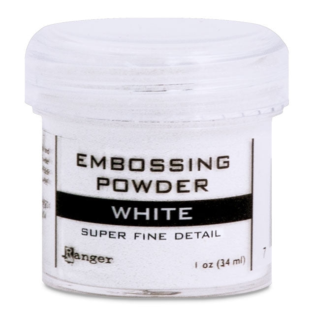 Embossing Powder, White, Super Fine Detail, .60 oz. by weight in a 1 oz. size jar