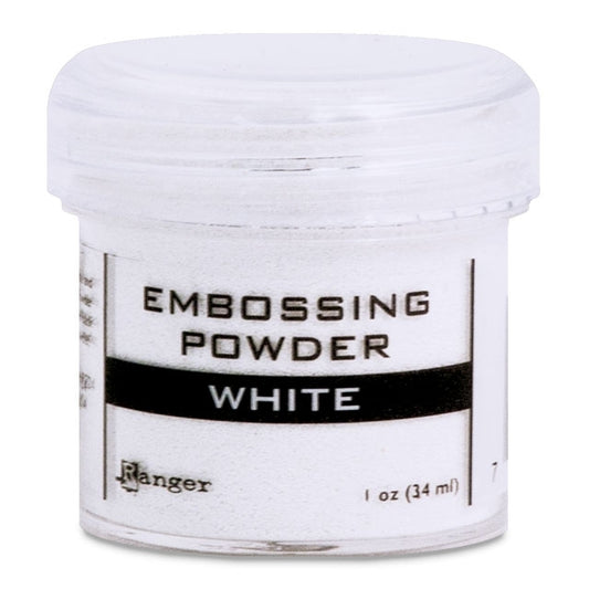 Embossing Powder, White, .60 oz. by weight in a 1 oz. size jar