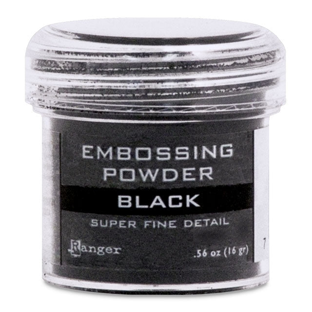 Embossing Powder, Black, Super Fine Detail, .56 oz. by weight in a 1 oz. size jar